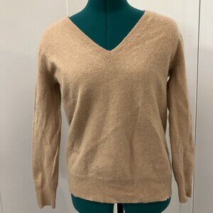 Lara Knit Sz L 100% Cashmere Brown Sweater Large Cozy Soft Long Sleeve